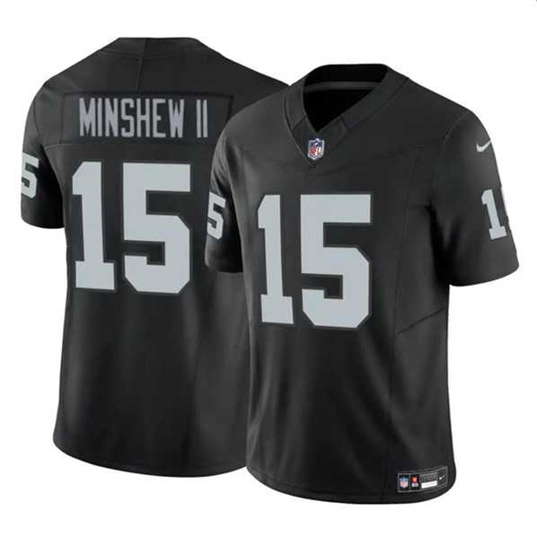Men & Women & Youth Las Vegas Raiders #15 Gardner Minshew II Black 2024 F.U.S.E. Football Stitched Jersey->las vegas raiders->NFL Jersey